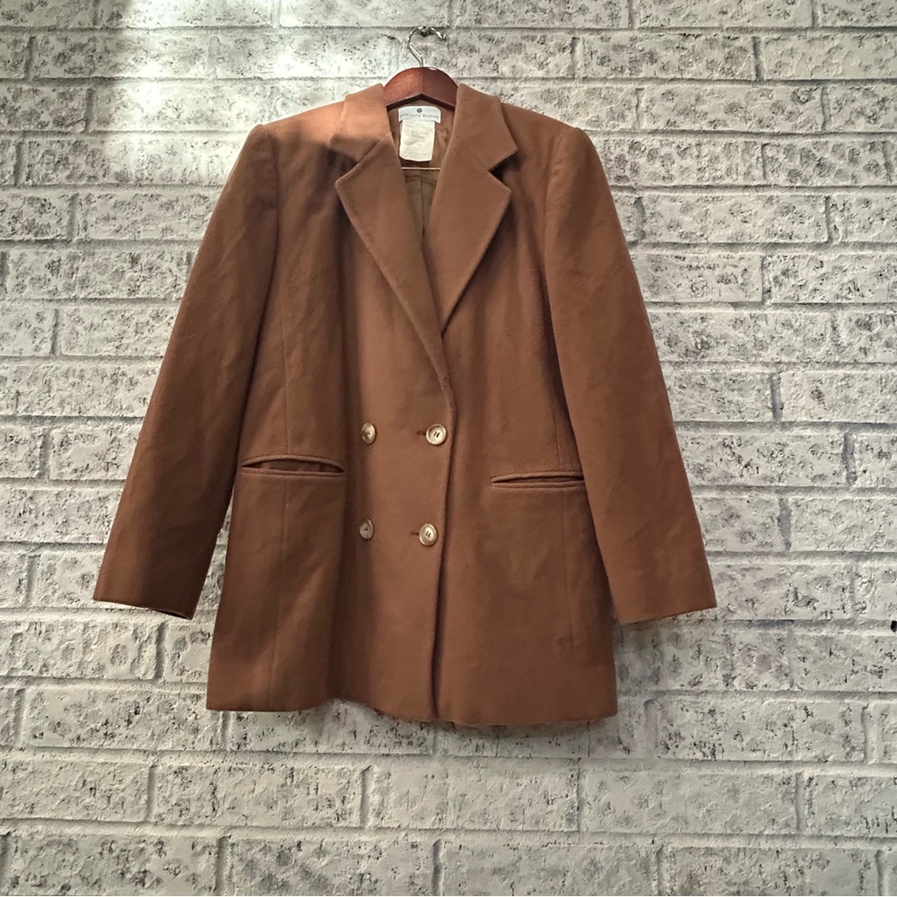 Vintage Saks Fifth Avenue Tan Double-Breasted Blazer size 12